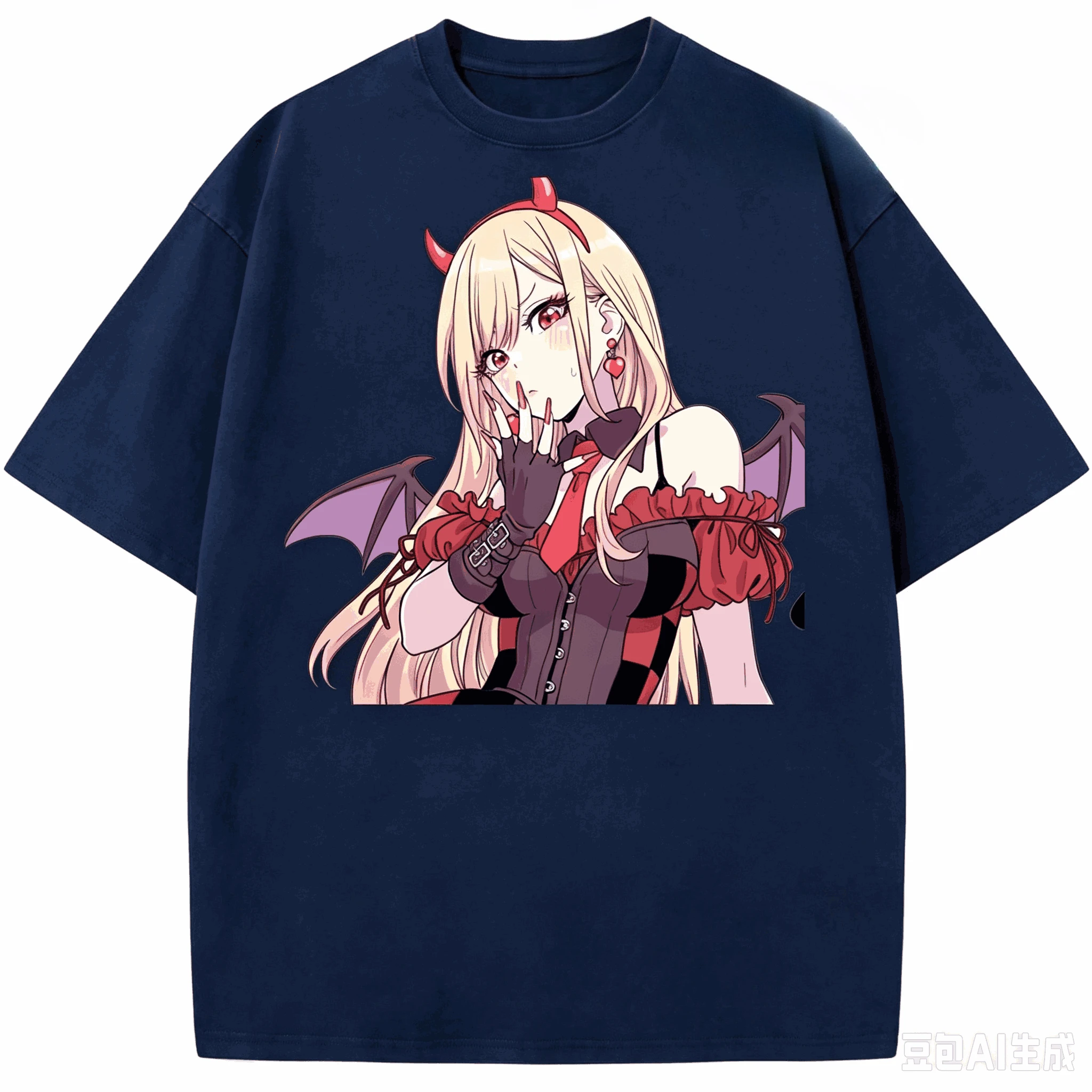 Hot Sale My Dress-Up Darling Marin Kitagawa Devil Cosplay Print T-Shirt Unisex Trendy Hip Hop Print Crew Neck Casual T Shirt