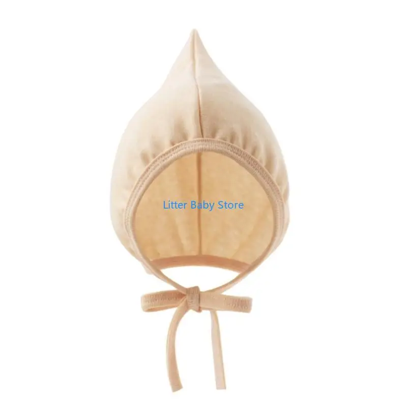 N80C Baby Fetal Hat Spring Autumn Ear Protections Caps for 0-12 Month Baby Fashionable Bonnet Hats Hospital Nursing Caps