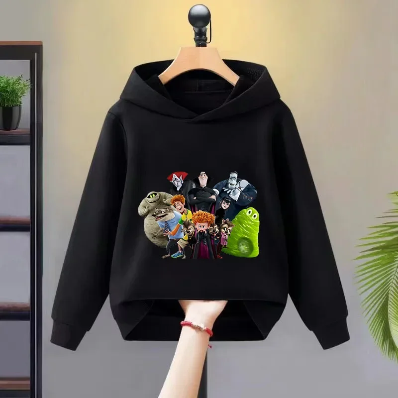 New trend cartoon Hotel Transylvania Kids hoodie Boys Girls Anime cartoon print Fun hoodie top loose sports casual