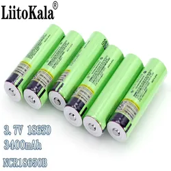 Hot liitokala 100% New Original NCR18650B 3.7 v 3400 mAh 18650 Lithium Rechargeable Battery For Flashlight batteries (NO PCB)