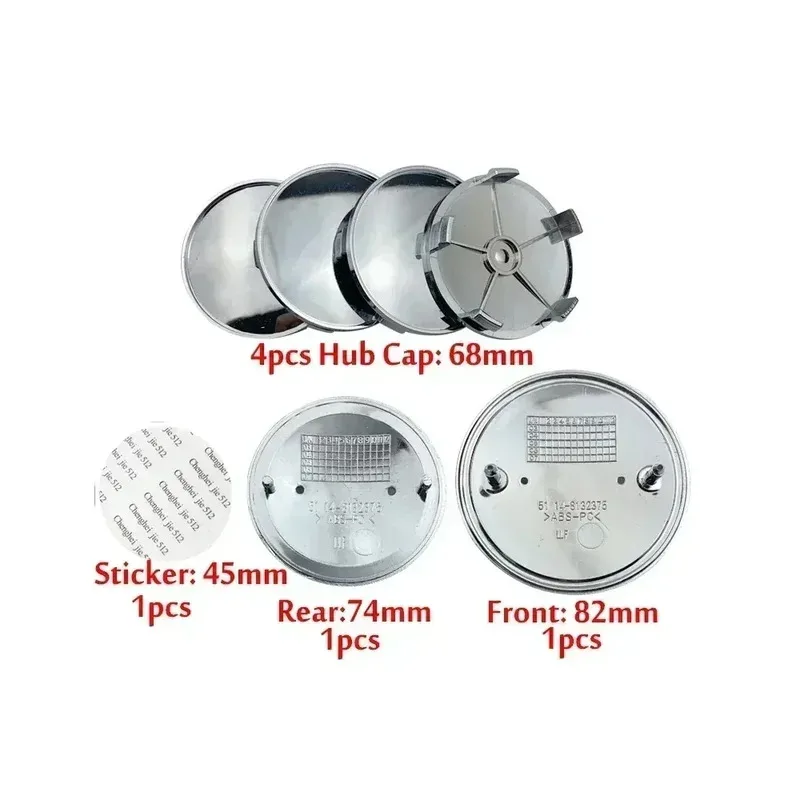 7Pcs Car Hood Front Rear Trunk Emblem Badge 82MM /74MM 68MMX4 45MM for BMW E90 F30 F52 E70 E71 E83 E84 F15 F16 F25 F26 F85 F86 - view 2