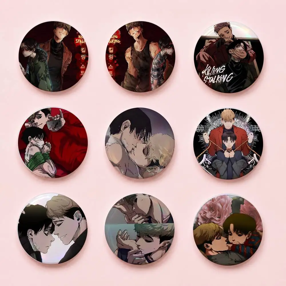 Animes Killing Stalking Cute Cool Round Pin Badge Set For Anime Game Music Cartoon Fans Backpack Denim Jacket Hat Decoration