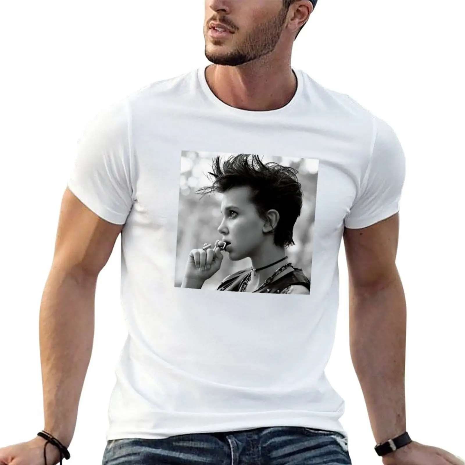 

Millie Bobby Brown - Aesthetic T-Shirt man t shirts for men casual cotton t shirt man T-Shirt