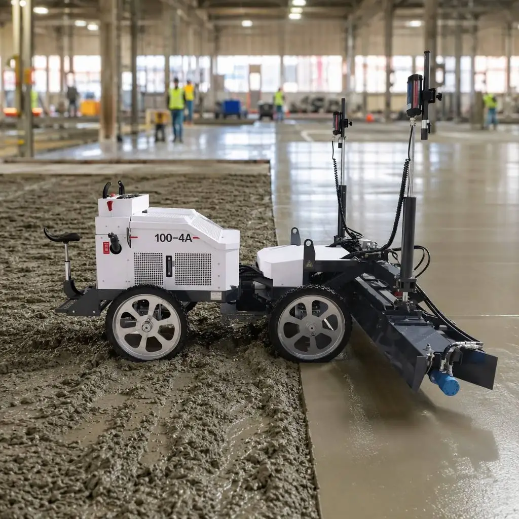 Laser Screed Machine for Concrete Floor Factory Direct Supply Vibrating Screed with Laser Receiver for Warehouse Leveling