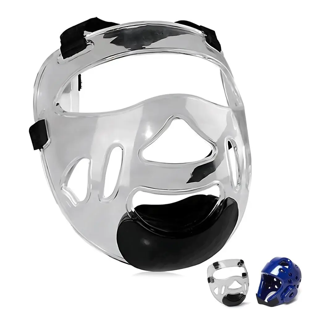 

Breathable Taekwondo Face Shield Transparent Mask Anti-Scratch Taekwondo Mask Lightweight Detachable Taekwondo Helmet