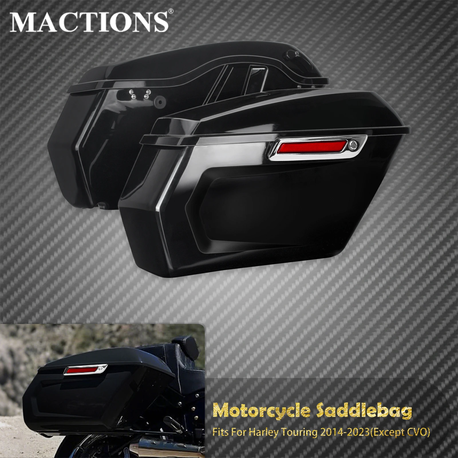 

Motorcycle Hard Saddlebags Trunk Side Bags Luggage Storage For Harley Touring Road King Street Electra Glide Ultra Limited 14-23