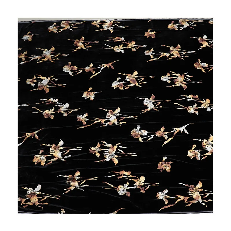 

8767 Woven Silk Bronzing Sticky Velvet Fabric Shirt Nightdress High Quality Women's Clothing Fabric