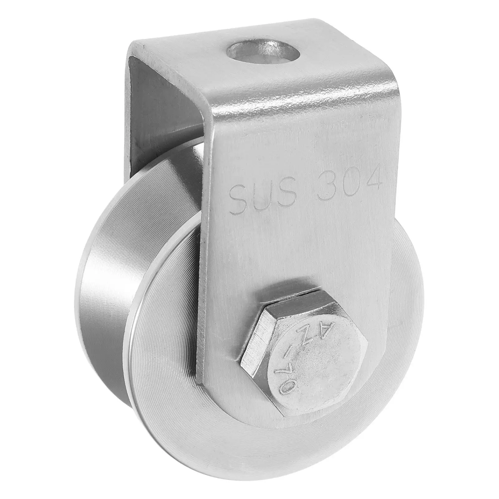 Fixed Pulley Bearing Stainless Steel Smooth Sliding Door Gate Cable Wire Rope Groove Metal Wheel Roller Heavy Duty Lifting