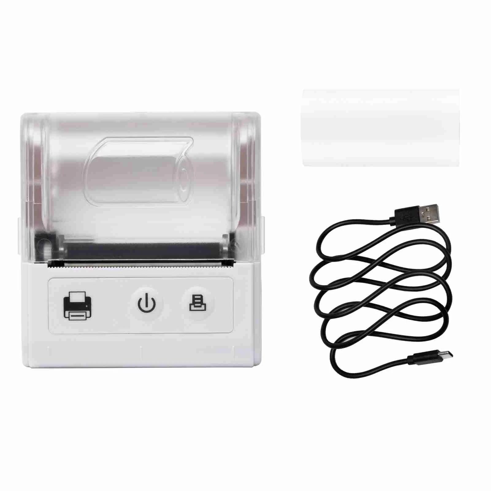 

Mini Thermal Receipt Printer USB BT Connection 2 Inches 57mm Wireless Printer for Restaurant Sales Retail Shop