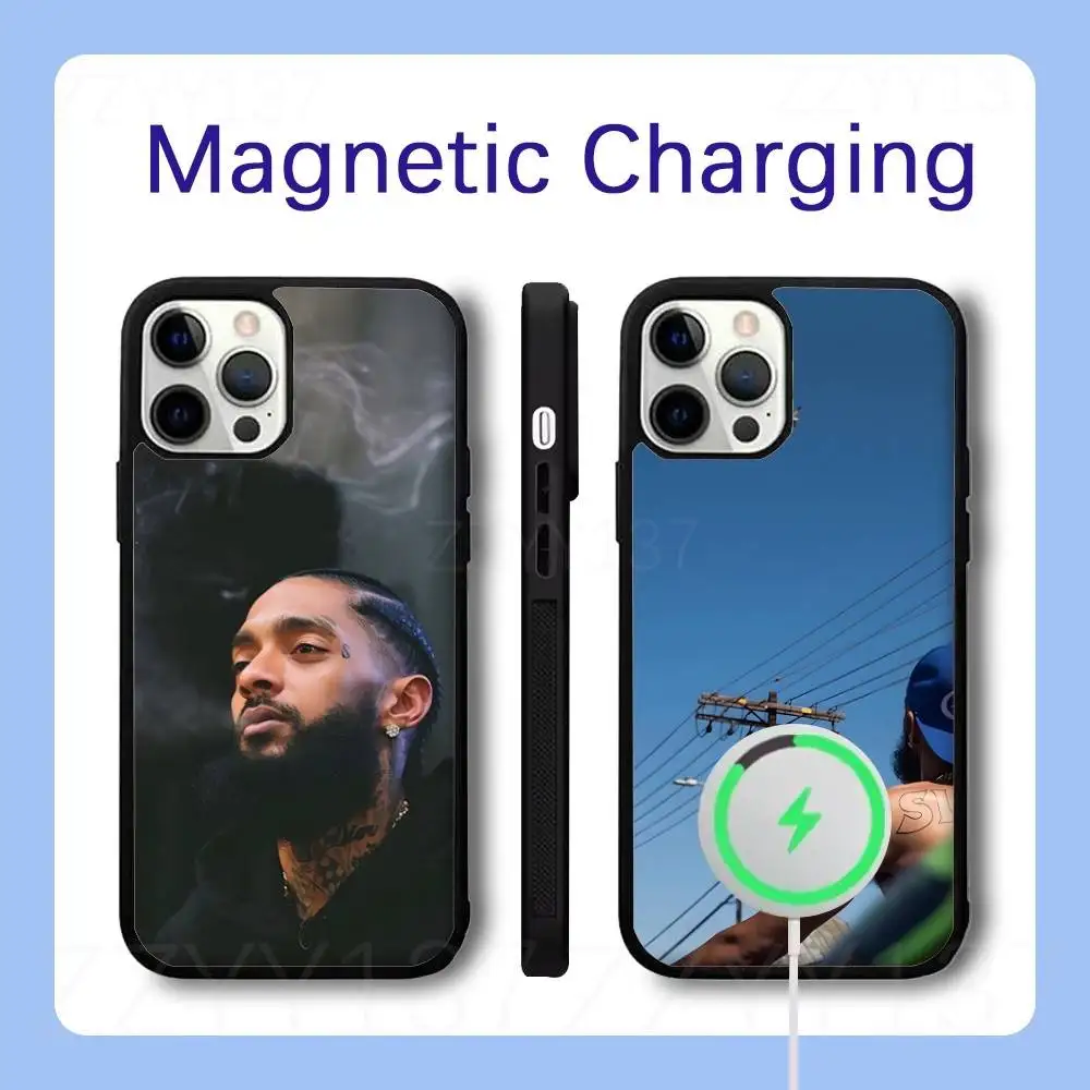 

N-NipseyS Rapper H-HussleS Phone Case For iPhone 17,16,15,14,13,12,11,Pro,Max,Plus,Air,Mini,SE Magsafe Wireless Charging