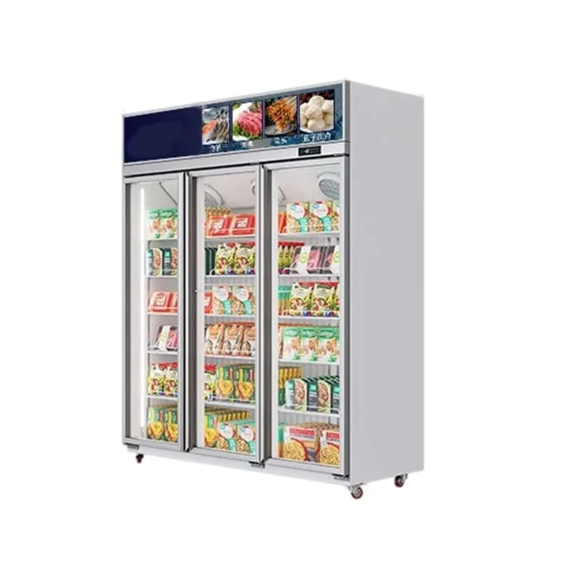 Manufacturers Direct Selling Ultra-large Capacity Commercial Display Cabinet  Vertical Refrigerators Freezer Glass Door OME