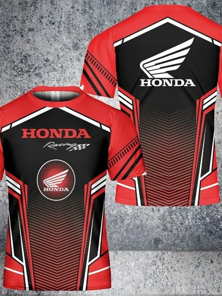 Les dernières T-shirts d'été pour hommes Honda, T-shirts de course à la mode, T-shirts imprimés en 3D Red Bull, vêtements Honda de mode de rue