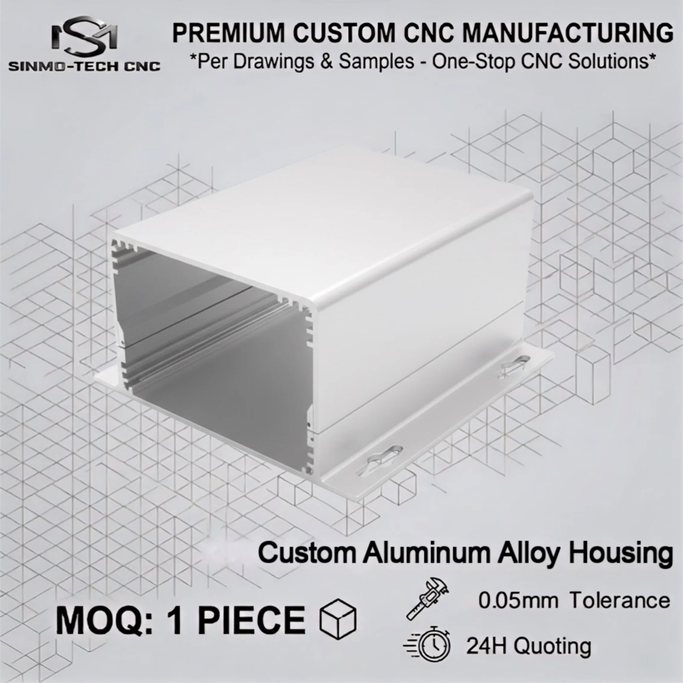 Bespoke Complex Geometry Aluminum Case, CNC Precision Machining Service, Custom Shaped Instrument Housing, 1 Piece MOQ