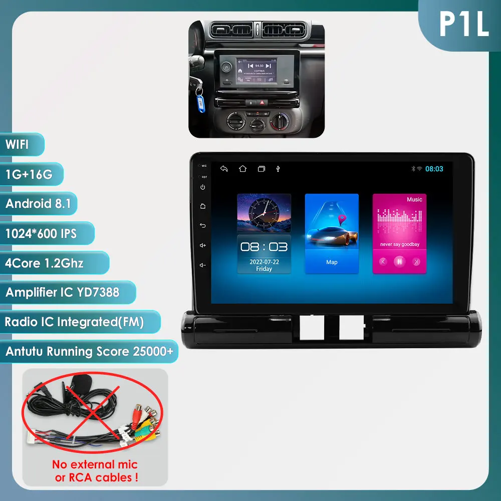 2din Android13 Autoradio Voor C3 Aircross 2017 - 2023 Citroen C4 Auto Multimediaspeler Autoradio Navi Draadloze Carplay 360Camera