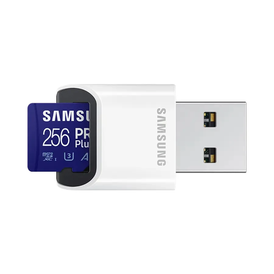 Imagem -02 - Samsung Pro Plus-cartão de Memória Original com Usb 3.2 512gb 256gb 128gb Micro sd a2 V30 tf u3 Leitor de Cartão Flash