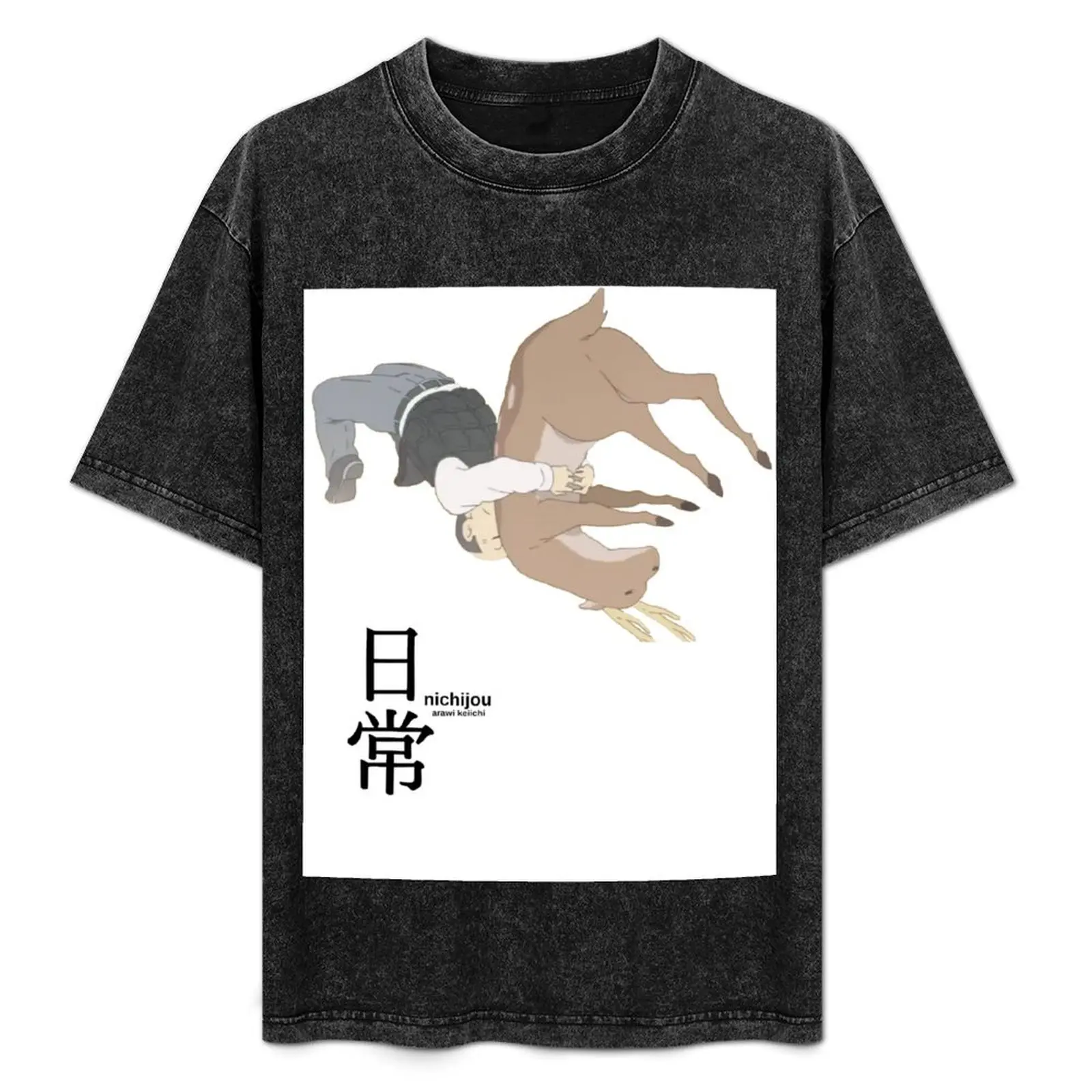

nichijou deer German supplex T-Shirt oversized graphic shirts aesthetic clothes vintage clothes mens graphic t-shirts anime