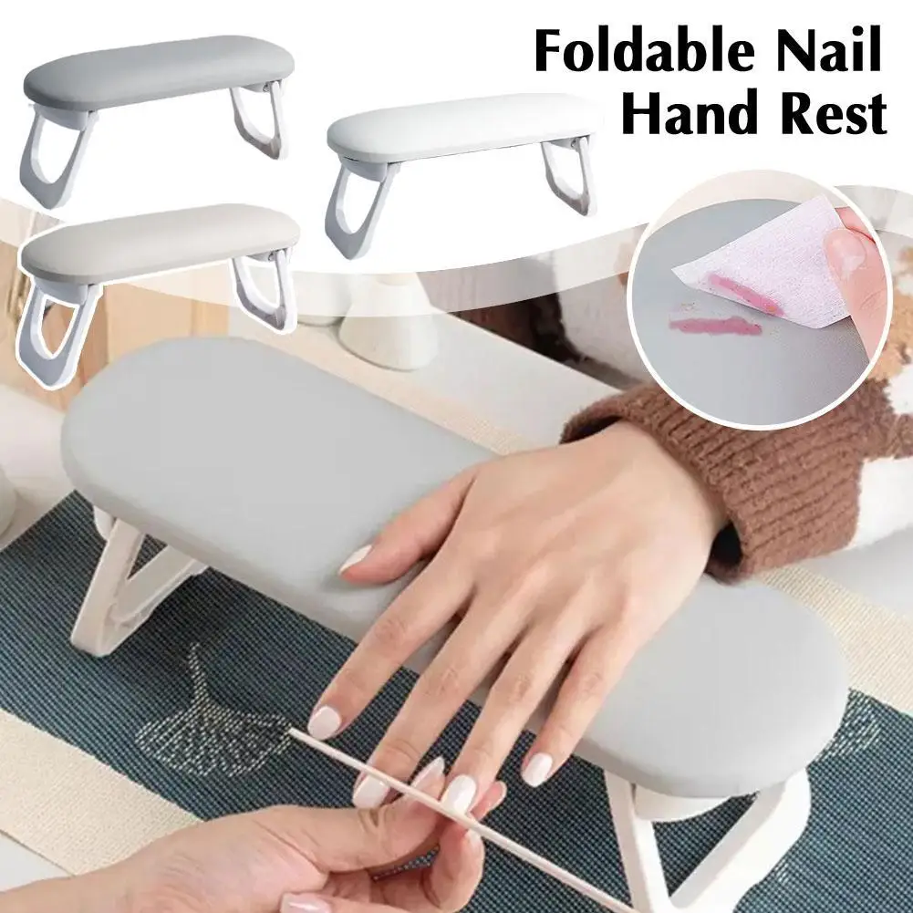 

Foldable Nail Hand Rest PU Leather Hand Rest For Manicure with Soft PVC Table Mat Nail Tool Accessories for Acrylic Nails/Nail