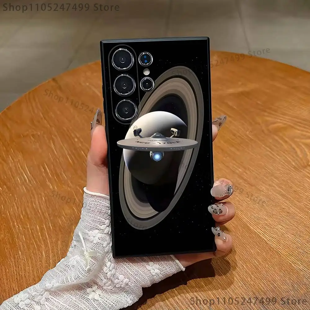 Funda de teléfono S-Star T-Trek Ships para Samsung S25,S24,S21,S22,S23,S30,Ultra,S20,Plus,Fe,Lite,Note,10 carcasa blanda negra