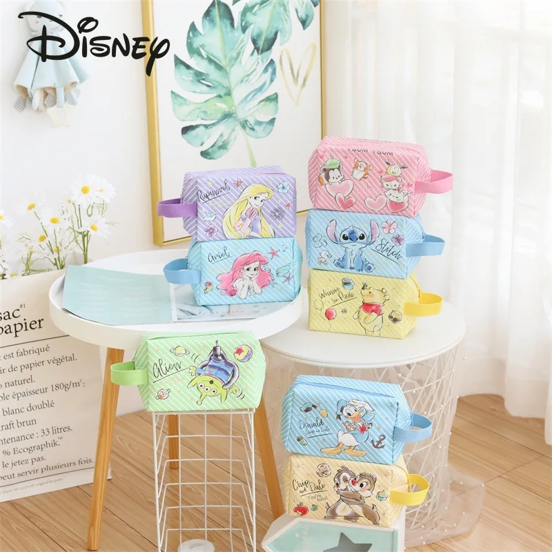 Disney Cartoon Large Capacity Women\'s Cosmetic Bag Clutch Travel Multifunctional Large Capacity Durable PVC Zipper Storage Bag