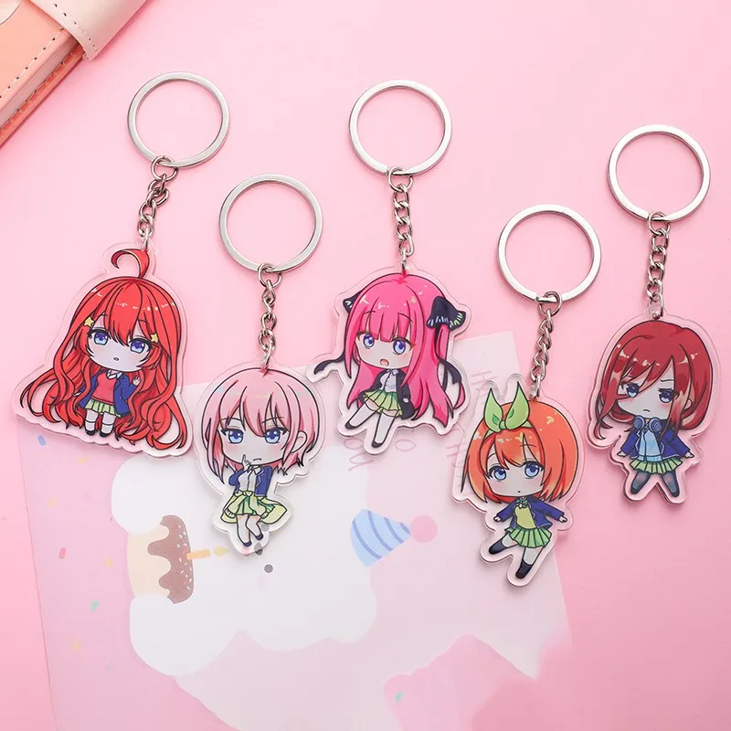 Anime The Quintessential Quintuplets Acrylic keychain accessaries Cartoon Bag Pendant cute bag charm Keyring Friends Fans Gifts