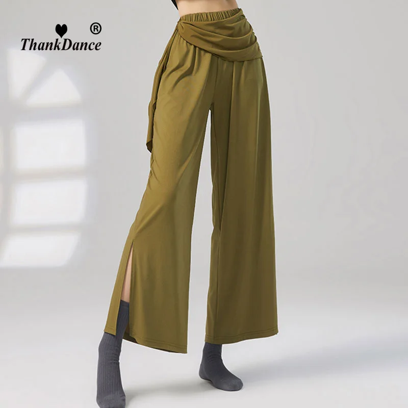 Cha Cha Modern Dance Trousers For Women New Ballroom Latin Dance Pants High Waist National Standard Training Pant Practice Wear