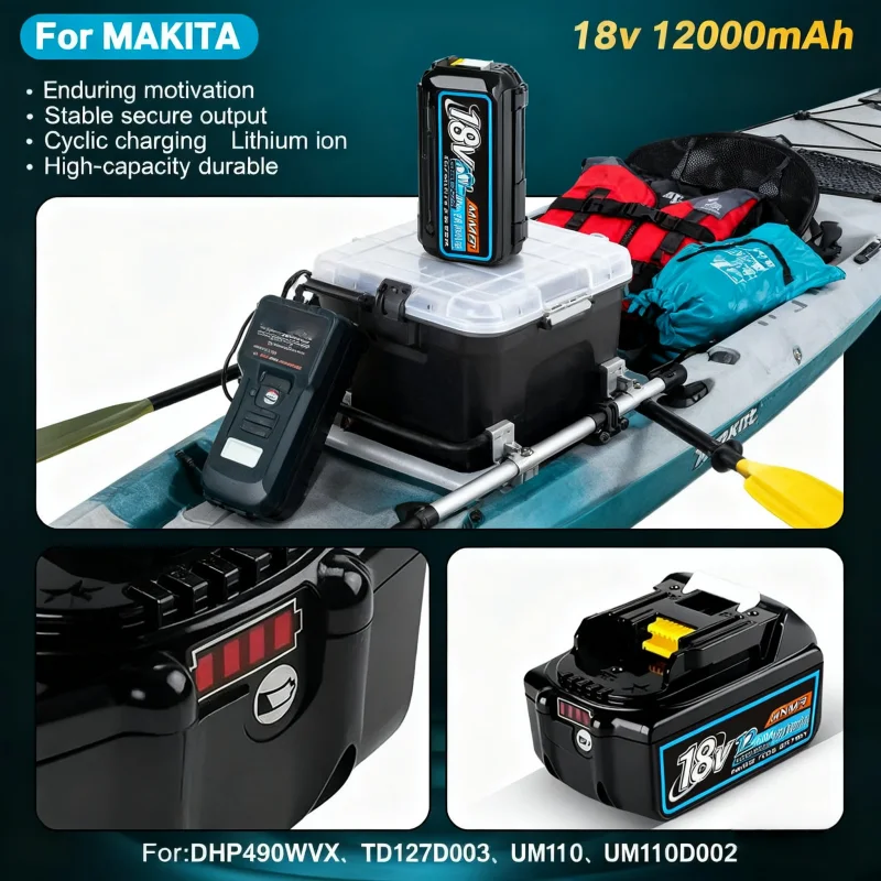 

Genuin 12.0Ah ⚡18V Cycling charging Lithium-Ion for MAKITA Electric tool for DGA404 DDF487 DTW700C BL1860B BL1850B & More ✅