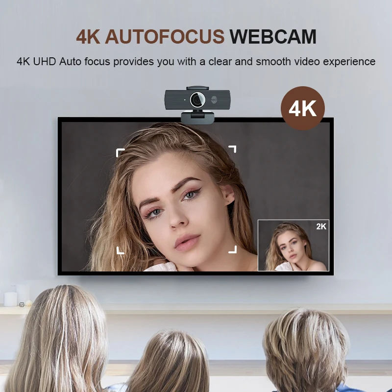 4K 1080p HD PC Camera Full 1080p Micro Webcam with Autofocus USB 2.0 CMOS Computer Laptop Webcam for PC