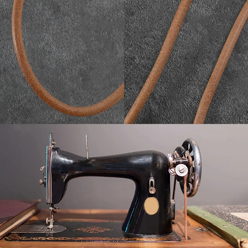 Y51A 72 inch 183 cm Leather Treadle Belt with Hook for Singer Sewing Machine Parts Accessories
