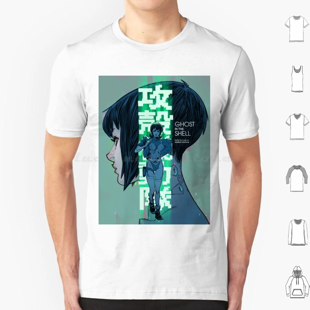 Camiseta de algodón para hombre y mujer, camisa con diseño de concha fantasma, libro de impresión artesanal, película de cómic, película, Anime, Manga, Japón