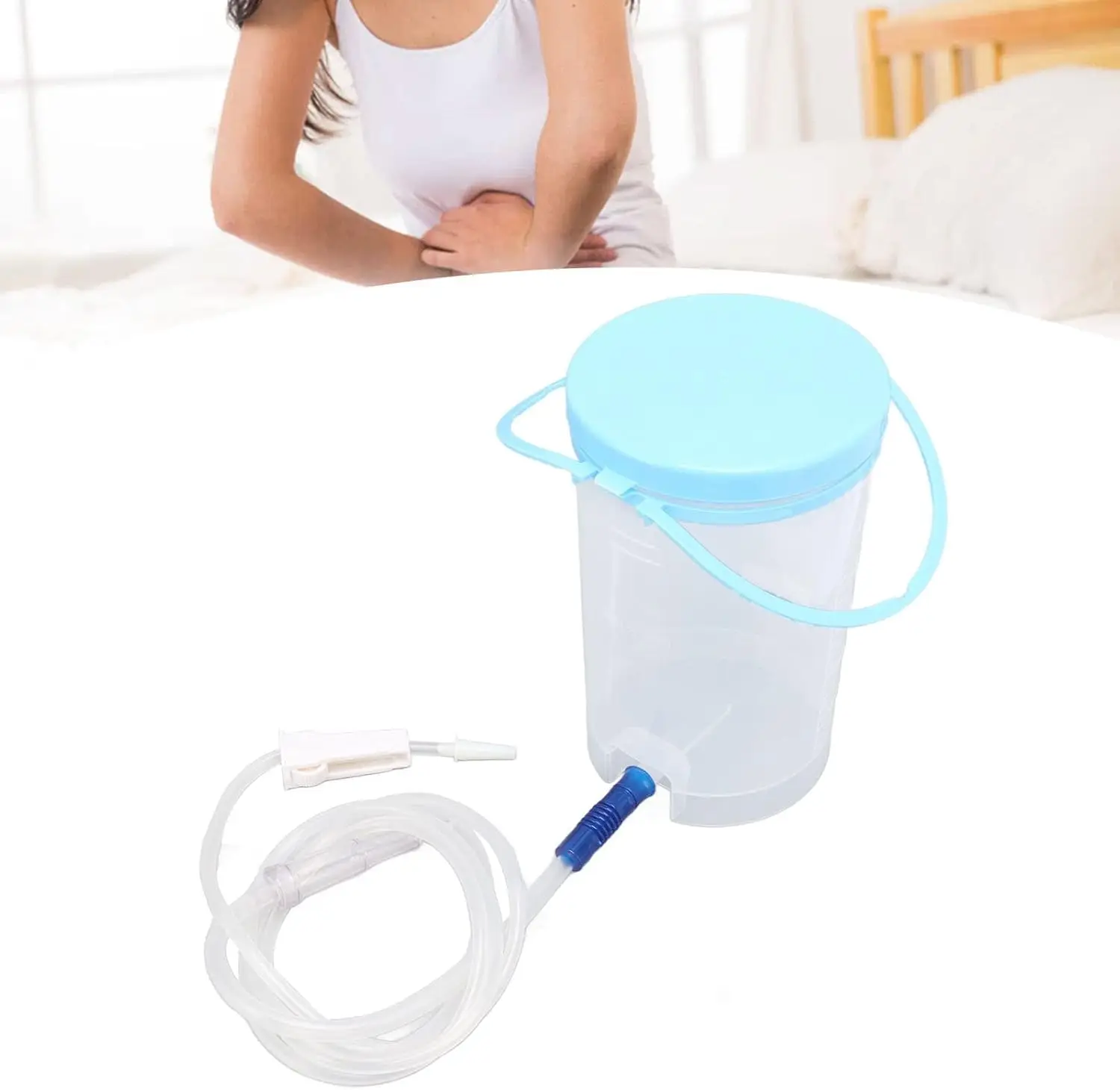 Bidet Reusable Enema Kit for Detox Unisex Coffee Bucket 1200ML Capacity 10 Replacement Nozzles for Coffee Water Therapy ﻿
