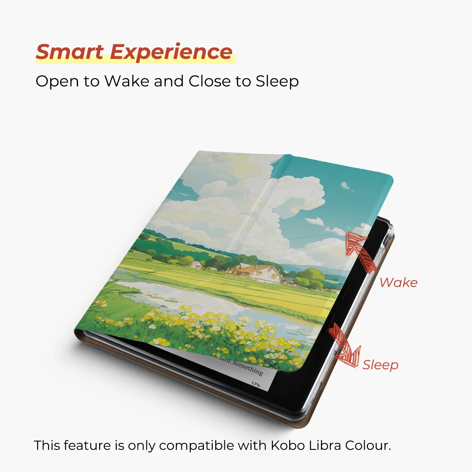 Twosheep Modern Art Illustration abnehmbare magnetische Hülle für Kobo Libra Colour Libra2, Stifthalter, Ständer, transparente Abdeckung, schlank – Detail 8
