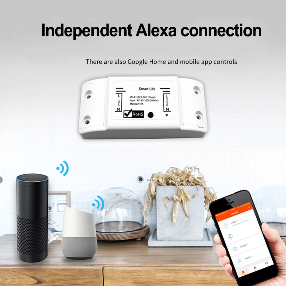 For Living Room WiFi Smart Switch Smart Wall Switch Multi-user Sharing Single-pole Control Neutral And Live Wire For Tuya