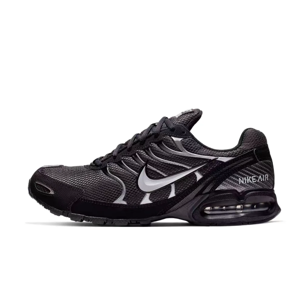 Nike Air Max Torch 4 Zapatillas de running informales de caña baja para hombre – Negro/Plateado, con cordones, suela acolchada, transpirables y resistentes 343846-002