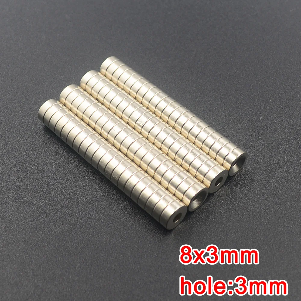 5/10/20pcs 8*3 8x3mm Hole 3mm N35 Strong Ring Magnet D Countersunk Rare Earth Neodymium Magnets Permanent magnet 8x3-3