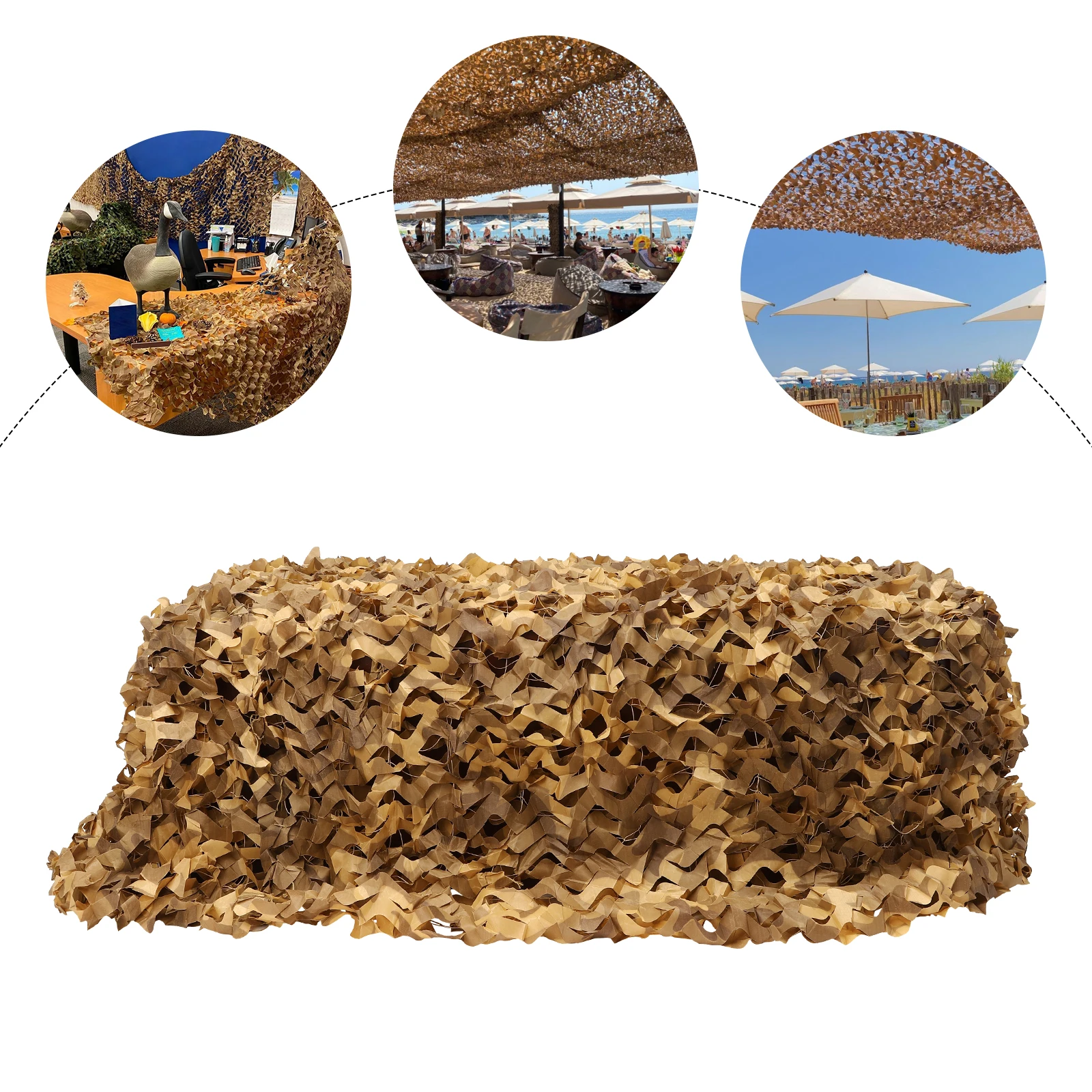 

3x5m 210D Oxford Camouflage Netting for Hunting Camping Sunshade Privacy Waterproof Weatherproof Reversible Camo Net Foldable