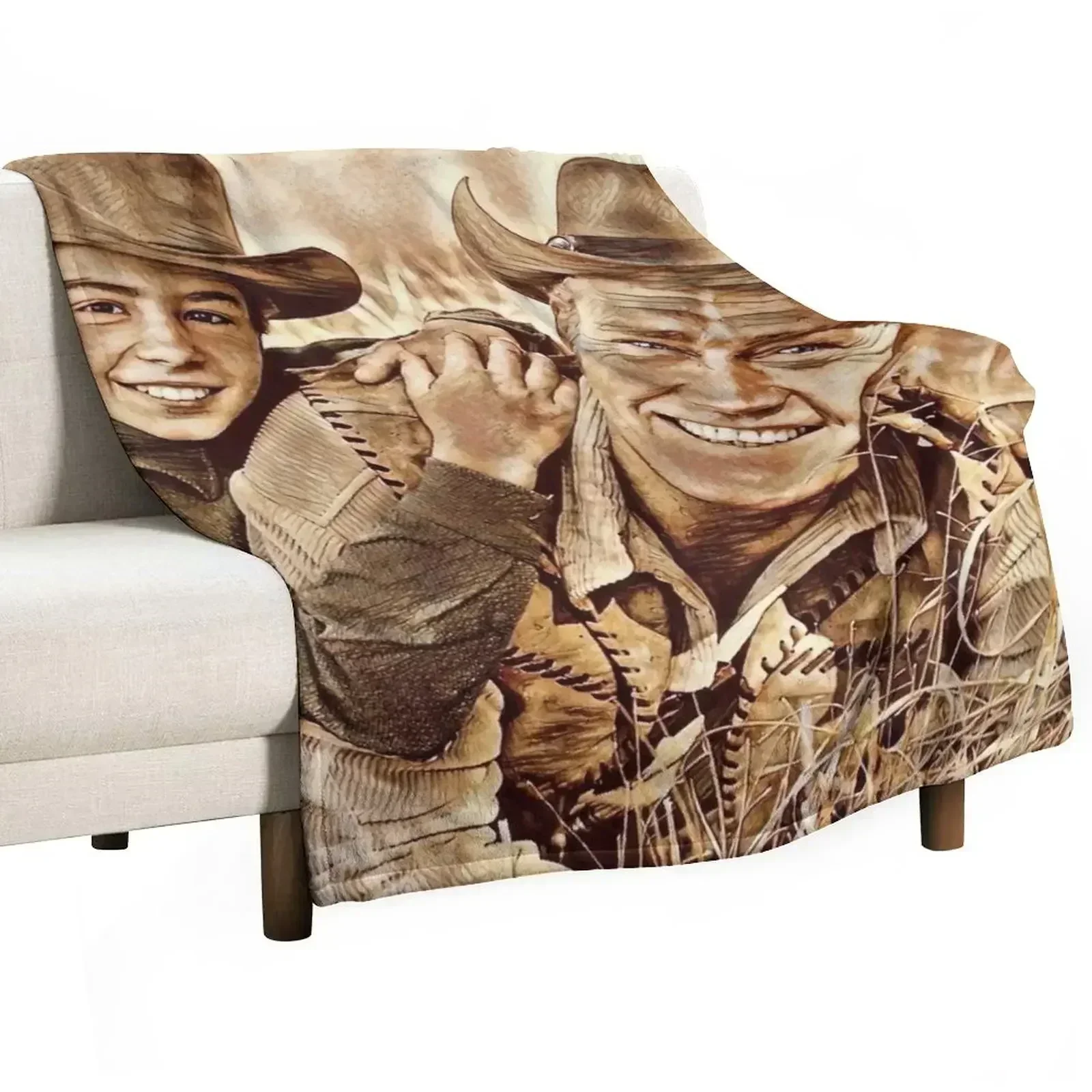 The Rifleman -- Home On The Range -- Coffee Throw Blanket Stuffeds Plaid on the sofa Hairys Bed linens Warm Blankets
