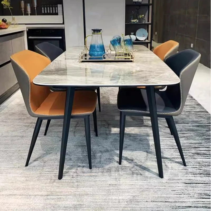 Conjuntos de luxo mesas de jantar quadrado moderno nórdico alta economia espaço cozinha mesas de jantar casa mármore mesas de comedor móveis