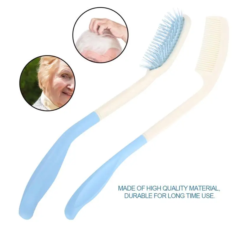 Comb & Hair Brush Set for elderly , Arthritis, Hand-disability (Anti-slip, Ergonomic)