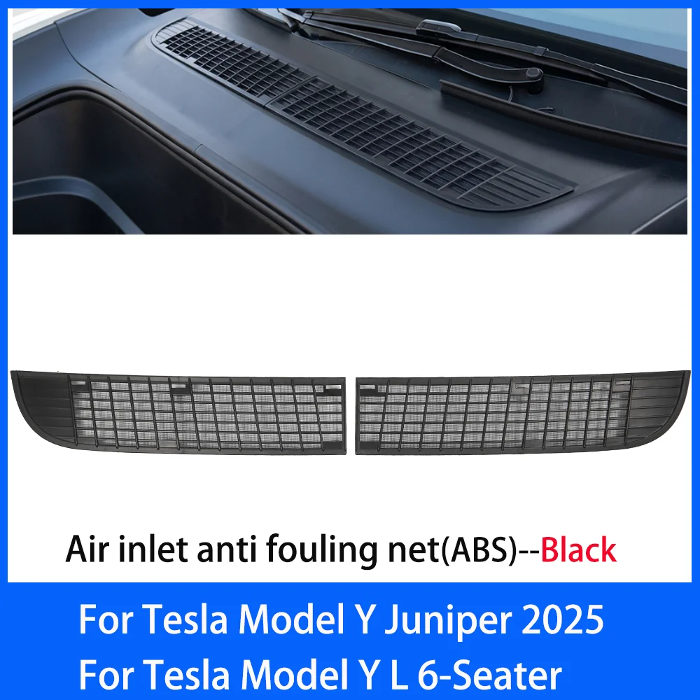 Upgraded AC Air Inlet Anti Insect Net For Tesla Model Y Juniper 2025-2026 Model YL 6-Seater Front Vent Cover Car Accessories