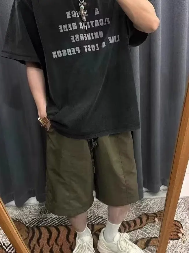 

Quick Dry Drawstring Loose Beach Men's Shorts Summer Trendy Brand Casual Straight Leg Five-Quarter Length Fashionable Urban S...