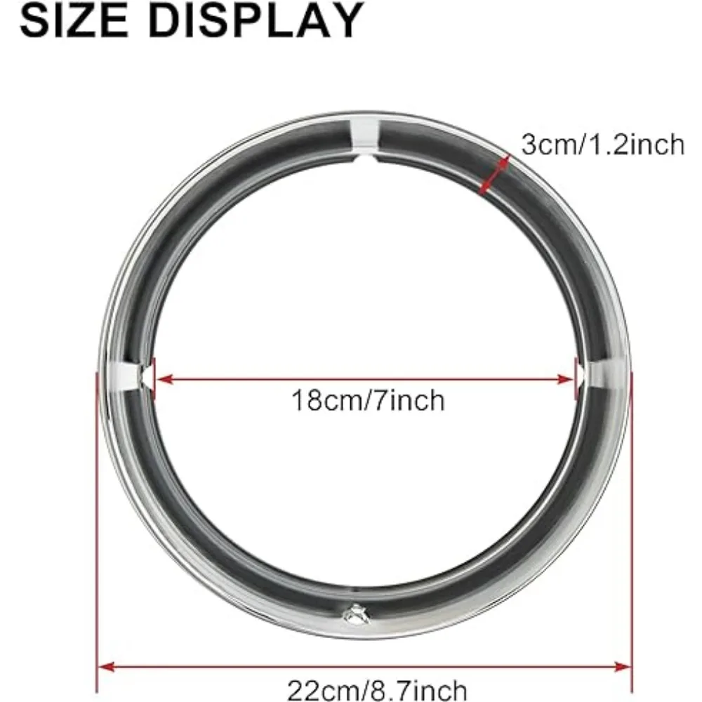 حلقة تشذيب مصباح دراجة نارية أمامي ، غطاء مصباح أمامي ، غطاء واقي من الضوء لجولة هارلي ، ملك الطريق ، انزلاق كهربائي ، شارع ، FLHT ، FLHR ، 7 بوصة #3