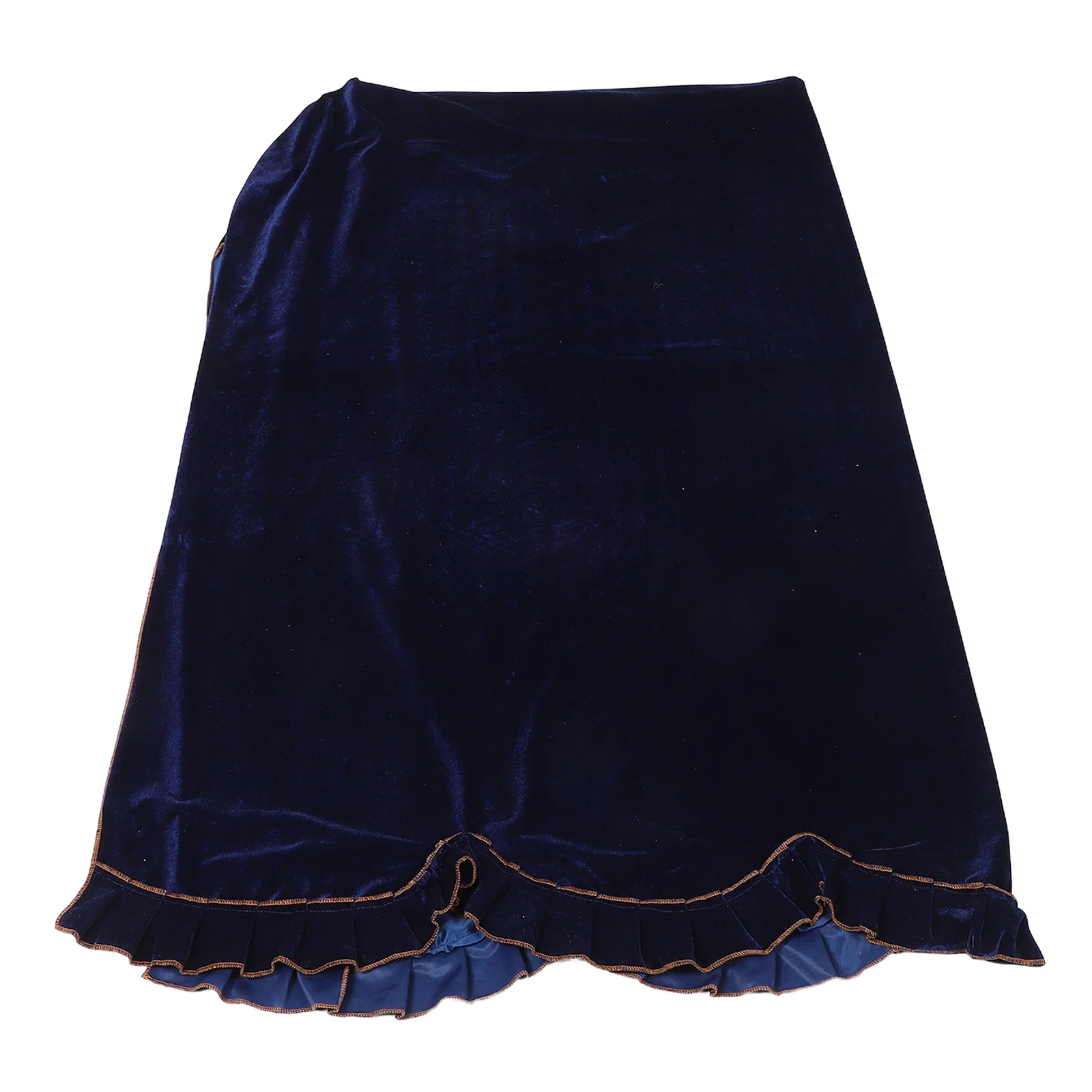 

Pleuche Piano Stool Dust Cover Blue Decorative Lace Slipcover Washable Reusable Protector for Upright Vertical Piano