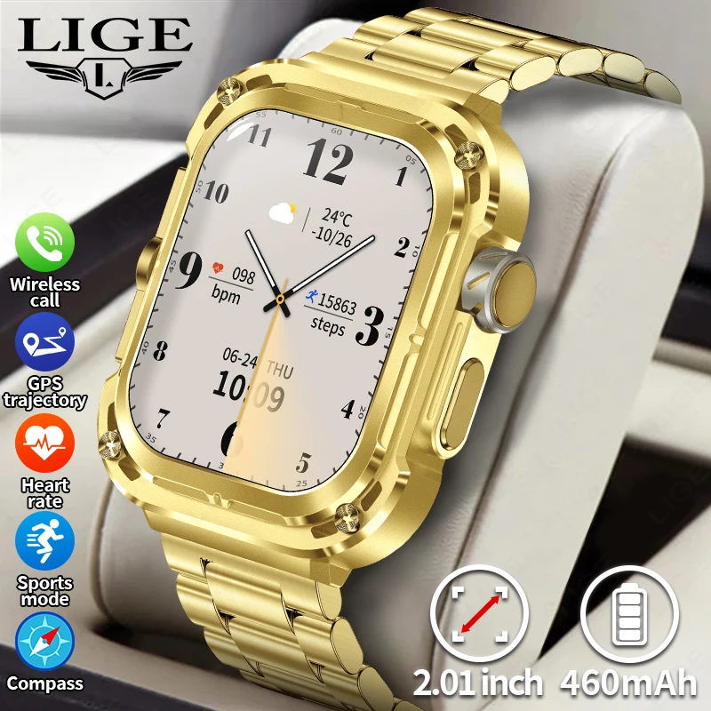 New GPS Tracker Smart Watch Men 2.1'' HD Screen NFC Watches Compass Military Outdoor Sports Waterproof Bluetooth Call Smartwatch