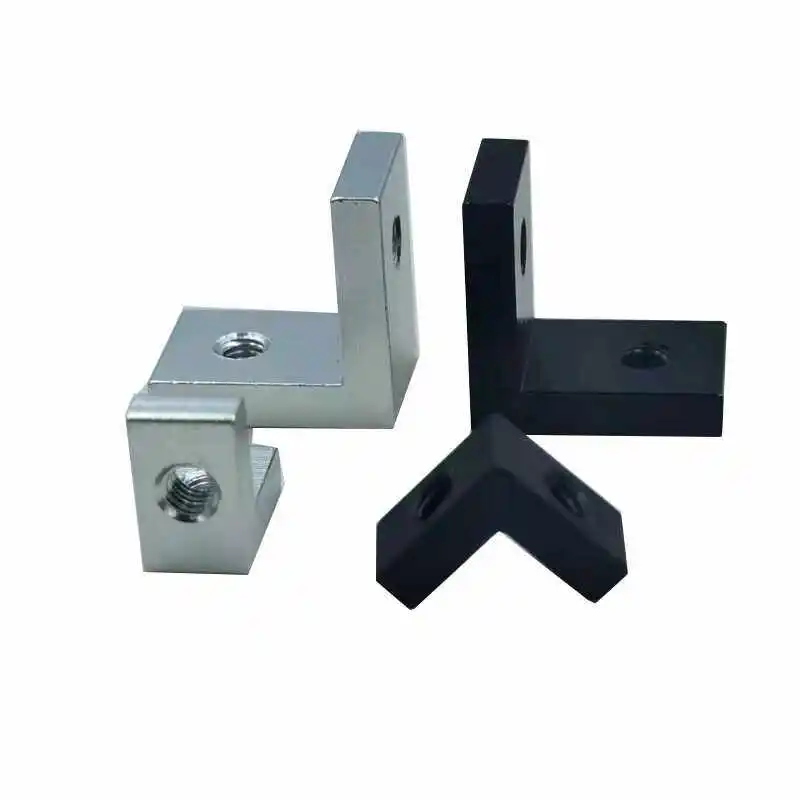 

90 Degree Right Angle with Screw Hole Corner Code L-shaped Connection Block 7-shaped Nut Retainer Bracket Aluminum Alloy