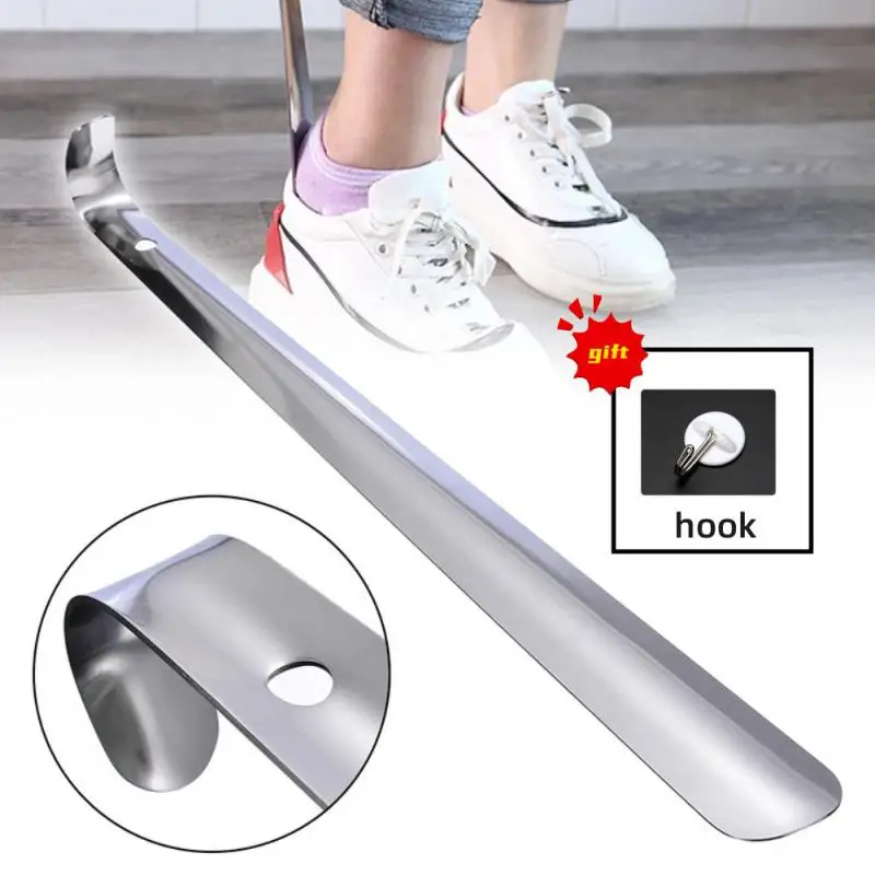 Portable Home Supply Stainless Steel Shoes Lifter Spoon Durable Tool Wearing Long Handle Pull Professional Shoehorn Universal