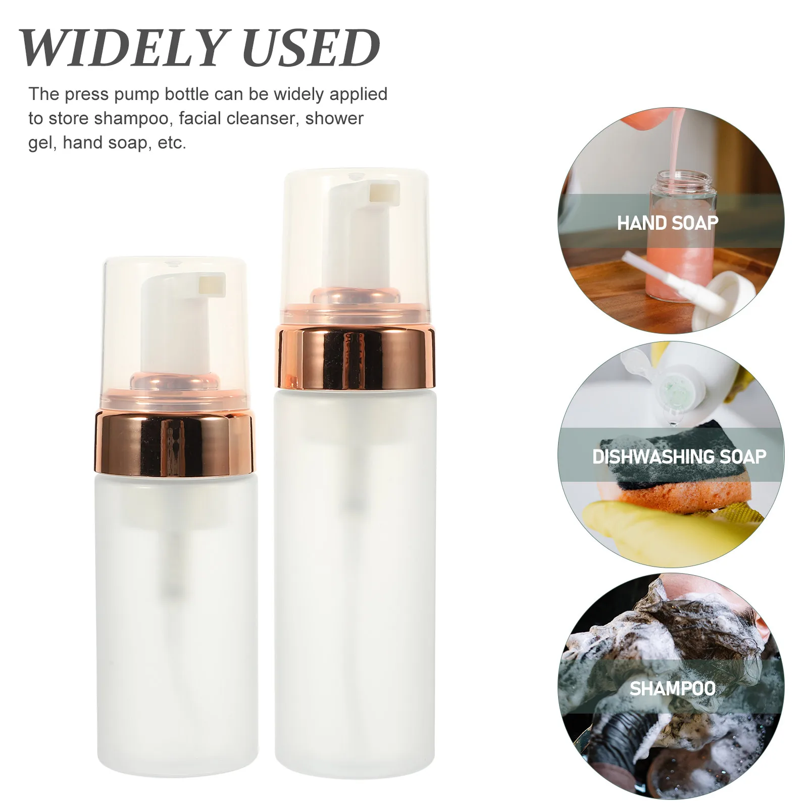 2 قطعة زجاجات موزع شفافة غير لامعة حامل مضخة قابل لإعادة الملء تخزين السفر زجاجة فارغة زجاجة مستحضرات التجميل #4