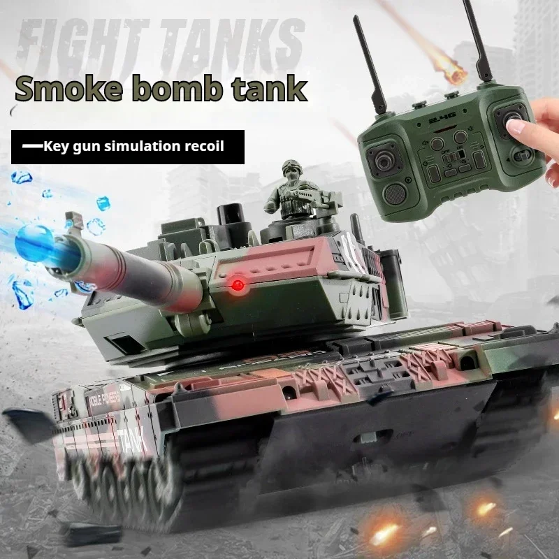 new 1/16 rc tank robot chassis,2.4G remote control car tank model,fierce battle water bomb&cool sound tail spray,kids toys gifts