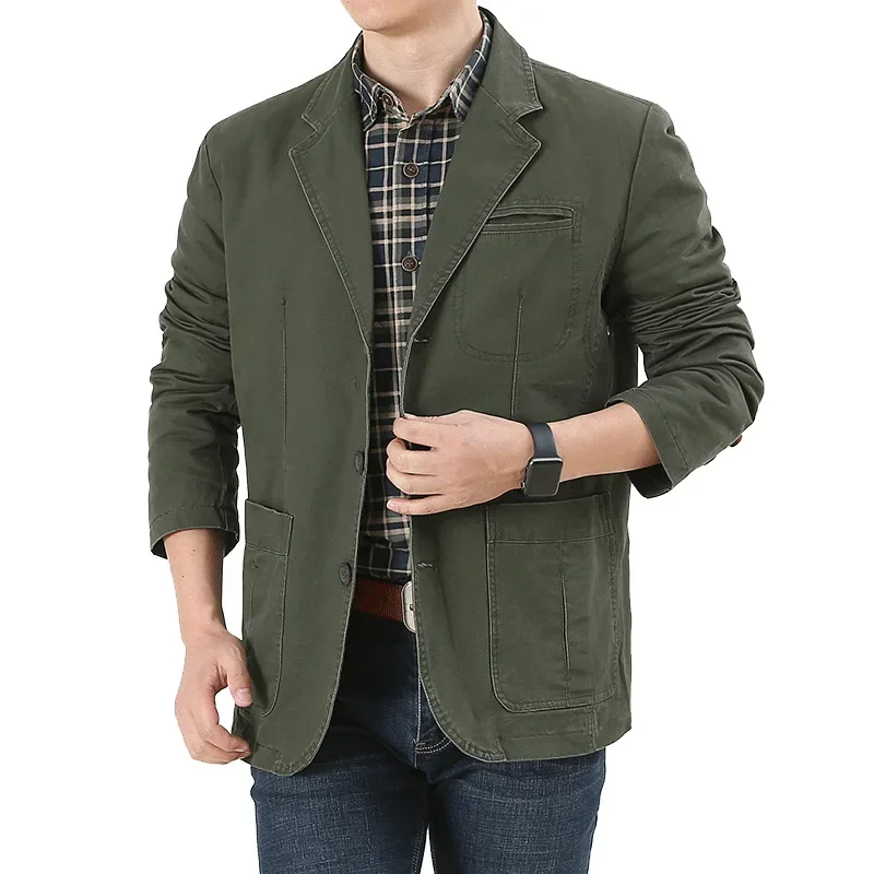 HOO-blazers de algodón puro 2024 para hombre, chaqueta de ocio, para negocios y otoño