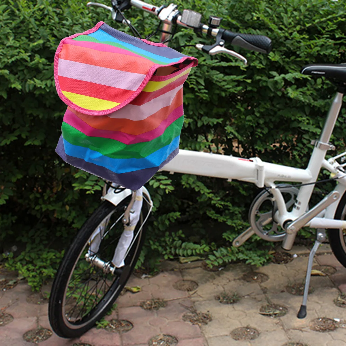 

1pc Durable Foldable Bike Basket Steel Hook Waterproof Front Storage Carrier For Cycling Hanging Basket Foldable Storage Bag