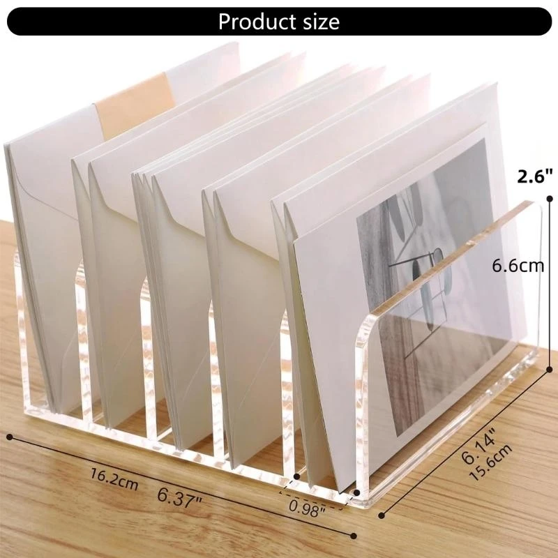 Desktop File Sorter Acrylic Magazine Rack Desk File School Supplies